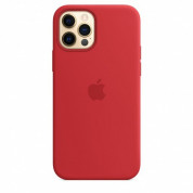 Apple iPhone Silicone Case with MagSafe - оригинален силиконов кейс за iPhone 12, iPhone 12 Pro с MagSafe (червен)