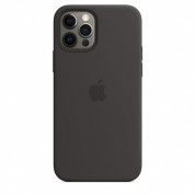 Apple iPhone Silicone Case with MagSafe - оригинален силиконов кейс за iPhone 12, iPhone 12 Pro с MagSafe (черен)