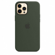 Apple iPhone Silicone Case with MagSafe - оригинален силиконов кейс за iPhone 12 Pro Max с MagSafe (тъмнозелен) 2