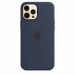 Apple iPhone Silicone Case with MagSafe - оригинален силиконов кейс за iPhone 12 Pro Max с MagSafe (тъмносин) 3