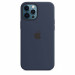 Apple iPhone Silicone Case with MagSafe - оригинален силиконов кейс за iPhone 12 Pro Max с MagSafe (тъмносин) 4