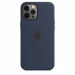 Apple iPhone Silicone Case with MagSafe - оригинален силиконов кейс за iPhone 12 Pro Max с MagSafe (тъмносин) 2