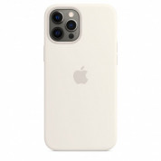 Apple iPhone 12 Pro Max Silicone Case with MagSafe - (white)  1