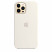 Apple iPhone 12 Pro Max Silicone Case with MagSafe - (white)  2
