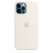 Apple iPhone 12 Pro Max Silicone Case with MagSafe - (white)  3