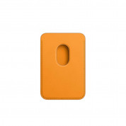 Apple iPhone Leather Wallet with MagSafe - оригинален кожен портфейл (джоб) за прикрепяне към iPhone с MagSafe (жълт) 1