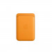 Apple iPhone Leather Wallet with MagSafe - оригинален кожен портфейл (джоб) за прикрепяне към iPhone с MagSafe (жълт) 1