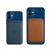 Apple iPhone Leather Wallet with MagSafe - оригинален кожен портфейл (джоб) за прикрепяне към iPhone с MagSafe (син) 4