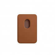 Apple iPhone Leather Wallet with MagSafe - оригинален кожен портфейл (джоб) за прикрепяне към iPhone с MagSafe (кафяв) 1