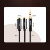 Ugreen Audio Splitter Cable - аудио разклонител (сплитер) за мобилни устройства с 3.5 мм стерео-жак (20 см) (черен) 2