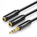 Ugreen Audio Splitter Cable - аудио разклонител (сплитер) за мобилни устройства с 3.5 мм стерео-жак (20 см) (черен) 1