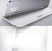 Baseus Papery Self-Adhesive Aluminum Laptop Stand - сгъваема, залепяща се към вашия компютър поставка за MacBook и лаптопи (тъмносив) 13