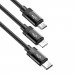 Baseus Data Faction 3-in-1 USB Cable - универсален USB кабел с Lightning, microUSB и USB-C конектори (120 см) (черен) 3