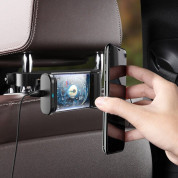 Baseus Energy Storage Backseat Holder Wireless Qi 15W Charger - поставка за смартфон за седалката на автомобил с възможност за безжично зареждане (черен) 10