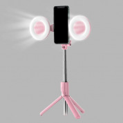 Baseus Lovely Fill Light Accessories Selfie Ring - допълнителна LED светлина (селфи ринг) за Baseus Lovely Wireless Bracket Bluetooth Tripod Selfie Stick (розов) 3