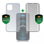 4smarts 360° Premium Protection Set - хибриден удароустойчив кейс и стъклено защитно покритие за дисплея на iPhone 12, iPhone 12 Pro (прозрачен)