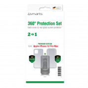 4smarts 360° Premium Protection Set - хибриден удароустойчив кейс и стъклено защитно покритие за дисплея на iPhone 12 Pro Max (прозрачен) 1