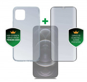 4smarts 360° Premium Protection Set - хибриден удароустойчив кейс и стъклено защитно покритие за дисплея на iPhone 12 Pro Max (прозрачен)