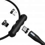 Baseus Zinc Magnetic Safe Fast Charging Data Cable (CA1T3-AG1) - кабел с магнитни конектори за Apple продукти с Lightning, microUSB и USB-C (100 см) (черен) 6