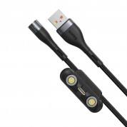 Baseus Zinc Magnetic Safe Fast Charging Data Cable (CA1T3-AG1) - кабел с магнитни конектори за Apple продукти с Lightning, microUSB и USB-C (100 см) (черен) 8