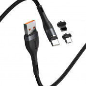 Baseus Zinc Magnetic Safe Fast Charging Data Cable (CA1T3-AG1) - кабел с магнитни конектори за Apple продукти с Lightning, microUSB и USB-C (100 см) (черен) 1