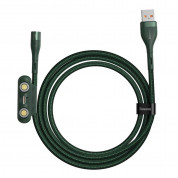 Baseus Zinc Magnetic Safe Fast Charging Data Cable (CA1T3-A06) - кабел с магнитни конектори за Apple продукти с Lightning, microUSB и USB-C (100 см) (зелен) 6