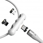 Baseus Zinc Magnetic Safe Fast Charging Data Cable (CA1T3-B02) - кабел с магнитни конектори за Apple продукти с Lightning, microUSB и USB-C (100 см) (бял) 5