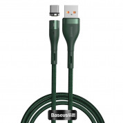 Baseus Zinc Magnetic Safe Fast Charging Data Cable (CATXC-N06) - кабел с магнитен конектор за устройства с USB-C (100 см) (зелен)
