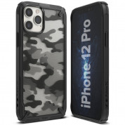 Ringke Fusion X Case - хибриден удароустойчив кейс за iPhone 12, iPhone 12 Pro (черен-камуфлаж) 2