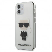 Karl Lagerfeld Ikonik Karl Case - дизайнерски кейс с висока защита за iPhone 12 mini (сребрист)