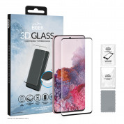 Eiger 3D Glass Edge to Edge Full Screen Tempered Glass - калено стъклено защитно покритие с извити ръбове за целия дисплея на Samsung Galaxy S20 FE (черен-прозрачен)