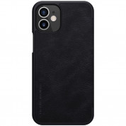 Nillkin Qin Leather Flip Case - кожен калъф, тип портфейл за iPhone 12 mini (черен) 1