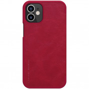 Nillkin Qin Leather Flip Case - кожен калъф, тип портфейл за iPhone 12 mini (червен) 1