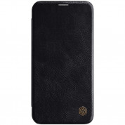 Nillkin Qin Leather Flip Case - кожен калъф, тип портфейл за iPhone 12, iPhone 12 Pro (черен)