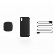 Nillkin 2-in-1 Magnetic Qi Vent Holder & Leather Case - комплект кожен кейс и магнитна поставка с безжично зареждане за вентилацията на кола за iPhone XS, iPhone X (черен) 8