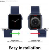 Elago Watch Sport Fluoro Rubber Strap for Apple Watch 38mm, 40mm, 41mm (jean indigo) 3