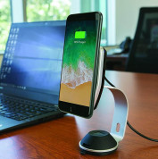 Scosche MagicMount Pro Home QI Wireless Charging Holder 10W - магнитна поставка за кола или бюро с безжично зареждане за Qi съвместими смартфони (черен) 5