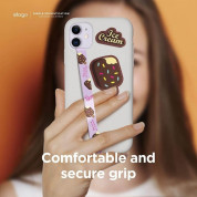 Elago Smartphone Strap with stickers - каишка със стикери против изпускане на вашия смартфон (лилав-кафяв) 2