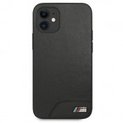 BMW M Collection Smooth PU Leather Hard Case - кожен кейс за iPhone 12 mini (черен) 2
