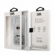 Karl Lagerfeld Liquid Glitter Karl & Choupette Heads Case - дизайнерски кейс с висока защита за iPhone 12, iPhone 12 Pro (сребрист) 2
