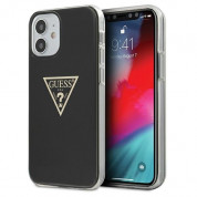 Guess Metallic Case - дизайнерски кейс с висока защита за iPhone 12 mini (черен)