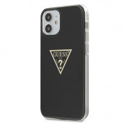Guess Metallic Case - дизайнерски кейс с висока защита за iPhone 12 mini (черен) 1
