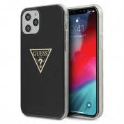 Guess Metallic Case - дизайнерски кейс с висока защита за iPhone 12, iPhone 12 Pro (черен)