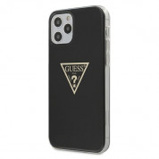 Guess Metallic Case - дизайнерски кейс с висока защита за iPhone 12, iPhone 12 Pro (черен) 1