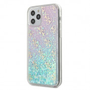 Guess Liquid Glitter Gradient Case - дизайнерски кейс с висока защита за iPhone 12, iPhone 12 Pro (розов)