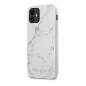 Guess Marble Case - дизайнерски кейс с висока защита за iPhone 12 mini (бял)