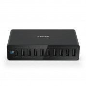 Anker PowerPort 10 Ports (60W) с PowerIQ и VoltageBoost - захранване с 10 x USB изхода за смартфони и таблети (черен) 