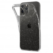 Spigen Liquid Crystal Glitter Case - тънък силиконов (TPU) калъф за iPhone 12, iPhone 12 Pro (прозрачен)  2