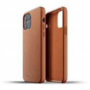 Mujjo Full Leather Case - кожен (естествена кожа) кейс за iPhone 12, iPhone 12 Pro (кафяв) 1
