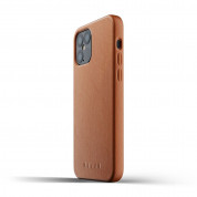 Mujjo Full Leather Case - кожен (естествена кожа) кейс за iPhone 12, iPhone 12 Pro (кафяв) 3